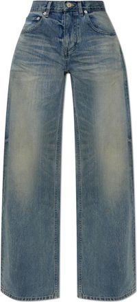 Balenciaga Wide Jeans, female, Blue, Size: W26 Wide-Leg Baggy Pants