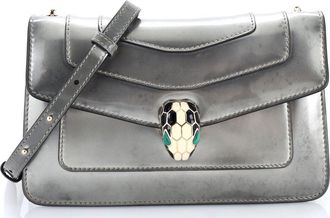 Bulgari Serpenti Forever Shoulder Bag Metallic Leather Small