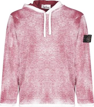 Stone Island Garment-Dyed Cotton Hoodie - Heren - Hoodies - Roze - XL - Katoen - Hoodies & sweatvesten