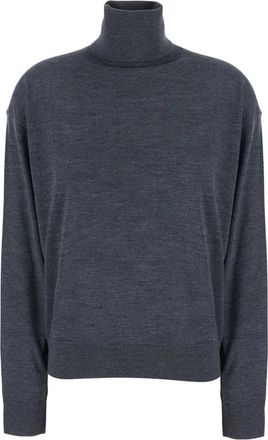 Semicouture Freda V-hals Dunne Wol Trui - Dames - Coltruien - Grijs - XS - Wol - Truien & Vesten