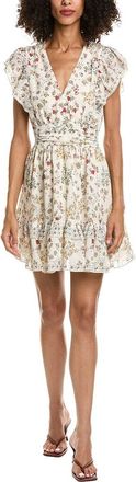 Max Studio V-Neck Flutter Sleeve Mini Dress