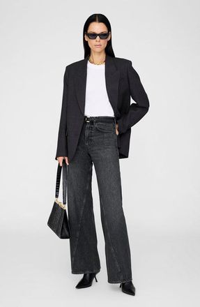 Anine Bing Brie Jean in Arctic Night Black at Nordstrom, Size 26Long