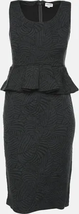 Armani Dark Grey Jacquard Midi Dress