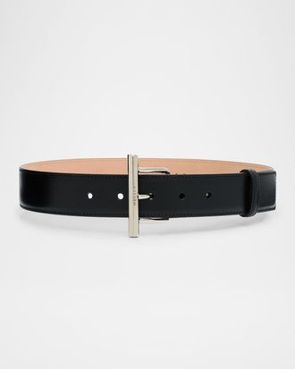 Alexander McQueen T-Bar Skinny Leather Belt