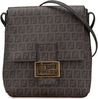 Fendi Pre-owned Cross Body Bags, female, Brown, Size: ONE SIZE Pre-owned Canvas Cross Body Bag
