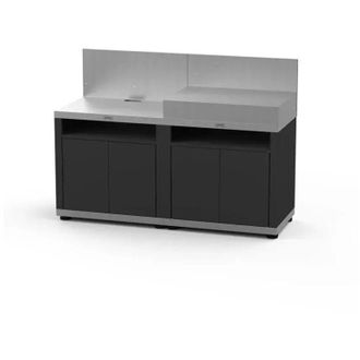 Le Marquier cucina da esterno modulare le marquier in acciaio nero e grigio 160x55x115 cm
