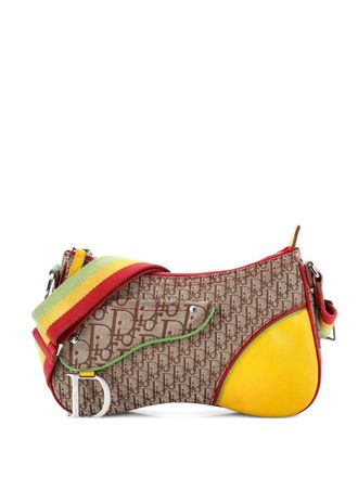 Dior Vintage Rasta Saddle Messenger Bag Diorissimo Canvas Medium crossbody bag - women - Canvas - One Size - Brown