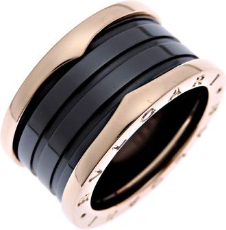 Bulgari Black Pink Pink Gold (18K) Ceramic Band Ring (Pre-Owned)