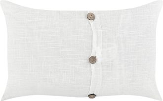 Beliani Beliani - Conjunto De 2 Cojines De Algod&oacute;n Blanco Fundas Extra&iacute;bles Con Botones Decorativos 30 X 50 Cm Blanco Banori