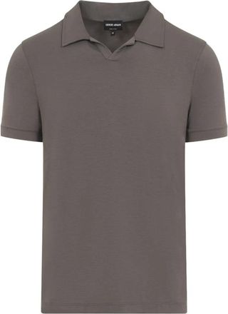 Giorgio Armani ASV Stretch Viscose Polo - Heren - Polos - Grijs - M - Tops