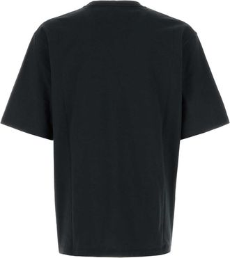 Alexander McQueen Mens Two-Tone Cotton T-Shirt Blackblack Exterior