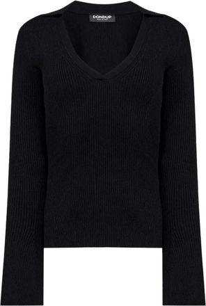 Dondup Maglia - Dames - V-hals truien - Zwart - M - Denim - Truien & Vesten