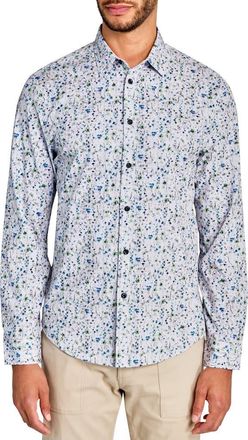 Brooklyn Brigade Mini Floral Print Long Sleeve Shirt in White/blue at Nordstrom Rack, Size Xx-Large