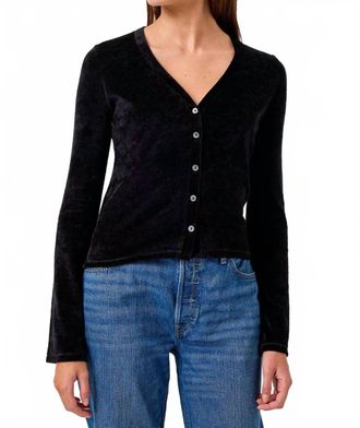 Goldie London Velour Crush Cardigan In Black