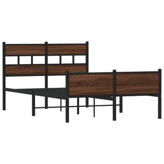 Berkfield Home Elegant Bed Frame without Mattress Brown Oak 120x200 cm Engineere | Size: Small Double