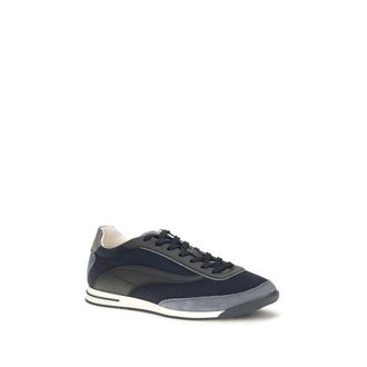 Brunello Cucinelli Suede Lace-Up Sneaker - Navy
