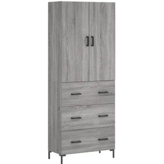 vidaXL Highboard Grey Sonoma 69.5x34x180 cm Engineered Wood Vidaxl