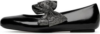 Loriblu Ballerina met strik - Dames - Ballerinas - Zwart - 39 EU - Leer - Schoenen