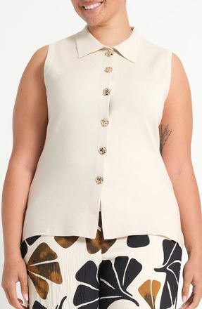 Estelle Leya Knit Sleeveless Top in Dove at Nordstrom, Size 20W