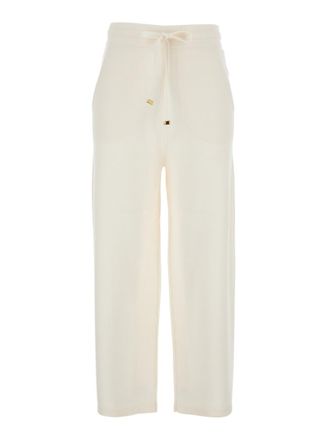 Elisabetta Franchi White Regular Drawstring Pants
