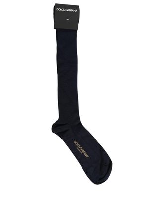 Dolce & Gabbana Over-The-Calf Viscose Socks - Navy