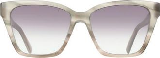 Ferragamo 57mm Rectangle Sunglasses in Striped Taupe Beige at Nordstrom