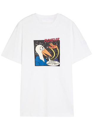 Moncler Printed Cotton T-shirt - White - S