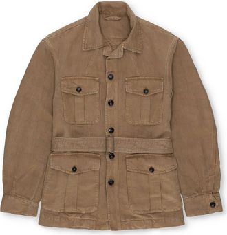 Fortela Clint Linen Sahariana Jacket in Mou at Nordstrom, Size 54 Eu