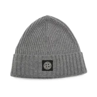 Stone Island Accessoires, Heren, Grijs, L, Wol, Ribbed Beanie
