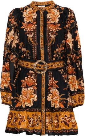 Farm Rio Majestic Garden Mini Dress - Dames - Korte kleedjes - Veelkleurig - M - Katoen - Kleedjes