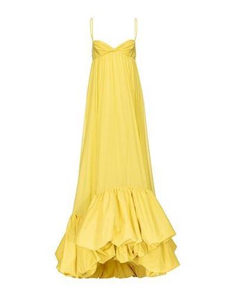 Pinko Long dress with thin straps and flounce