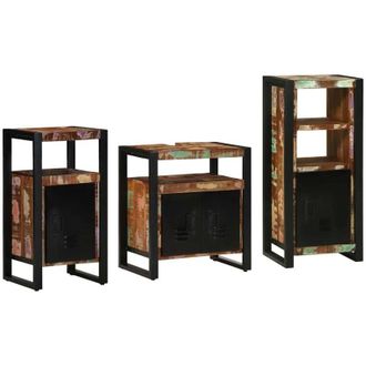 vidaXL Juego De Muebles De Ba&ntilde;o 3 Pcs Madera S&oacute;lida Recuperada Vidaxl