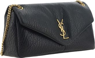 Saint Laurent Womens Calypso Shoulder Bag Nero Lamb Ovis Aries