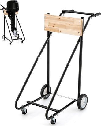 Costway Costway - Soporte Para Motor Fuera De Borda, Carro De Transporte Con Ruedas Capacidad De 150 Kg, Carro Portador De Motor Resistente Y Duradero Para Re