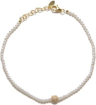 Argento Vivo Faux Pearl Fire Ball Bracelet in Gold at Nordstrom