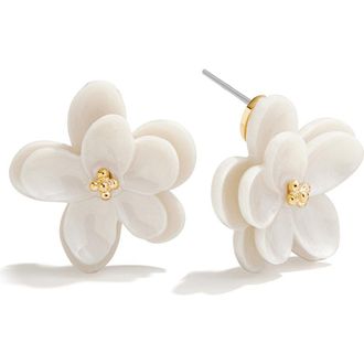 BaubleBar Flower Statement Earrings in White at Nordstrom
