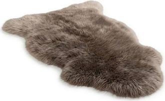 Infinity Leather Genuine Taupe Sheepskin Natural Silky Soft Fluffy Real Wool Rug