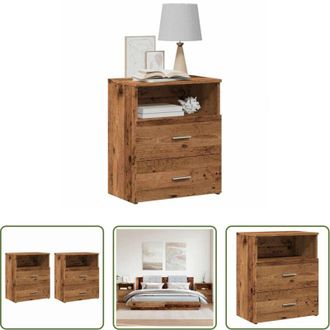 vidaXL Comodino antico - Comodini Legno Antico 2 pz 50x32x60 cm in Legno Multistrato