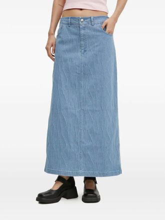 R&eacute;sum&eacute; wave-pattern maxi skirt - women - Cotton/Polyester/Viscose/Elastane - 38 - Blue
