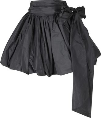Blumarine Gonna Corta in Tafet&agrave; con Fiocco - - Skirts - Donna - Nero - S