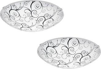 Loops 2 PACK Wall Flush Ceiling Light Colour White Shade White Black Clear Glass LED