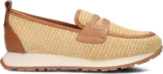Hispanitas Schoenen, Dames, Beige, 39 EU, Leer, Beige Slip-On Loafers