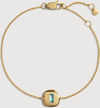 Monica Vinader Gold Gemdrop Chain Bracelet Blue Topaz