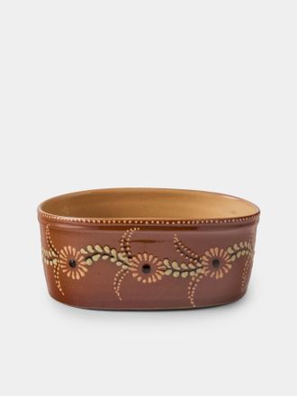 Poterie d'&Eacute;vires Flowers Hand-Painted Ceramic Mini Oval Dish