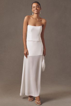 Mare Mare Strapless Corset & Sheer Maxi Skirt Set