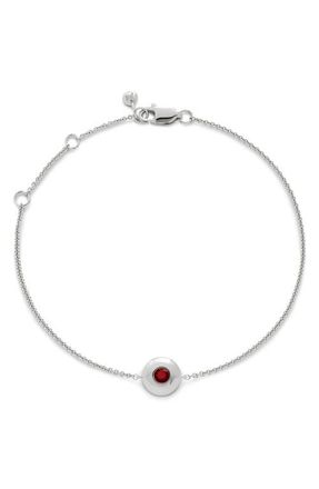 Monica Vinader January Birthstone Chain Bracelet in Sterling Silver /Red Garnet at Nordstrom
