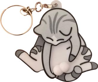 Generic Funny Cat Keyring | Mischief Cat Keychains for Men Women | Cute Animal Cats Key Ring Bag Charm with Rotating Kitten Eggs | Novelty Cats Lover Gift Key