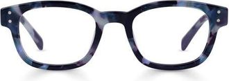Eyebobs Biff 51mm Square Reading Glasses in Blueberry Tortoise at Nordstrom, Size +1.00