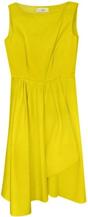 Carolina Herrera Yellow Sleeveless Asymmetric Dress Size S