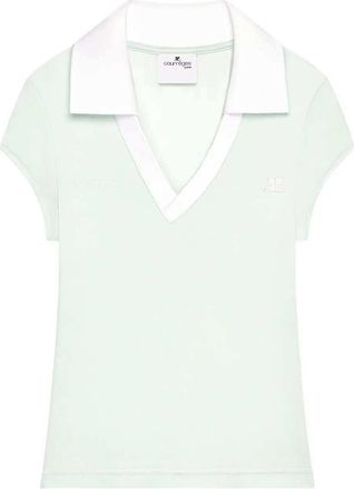 Courr&egrave;ges T-Shirt mit V-Ausschnitt